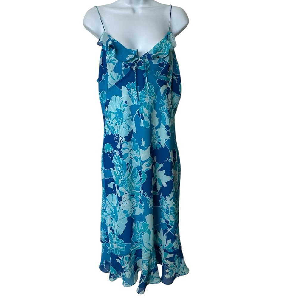 NWT Express Y2K VTG babydoll Floral Blue coquette Dress Whimsigoth - Picture 2 of 14